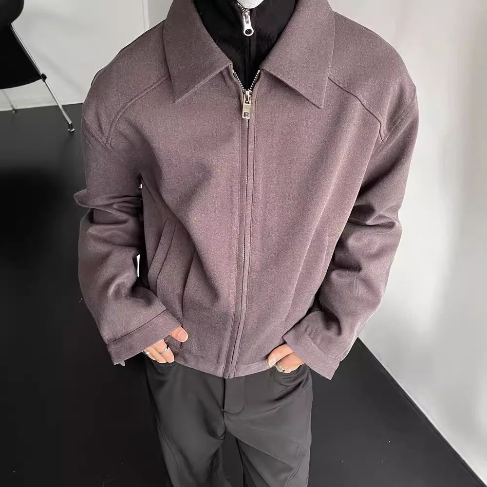 Turndown Collar Baseball Workwear Jacket