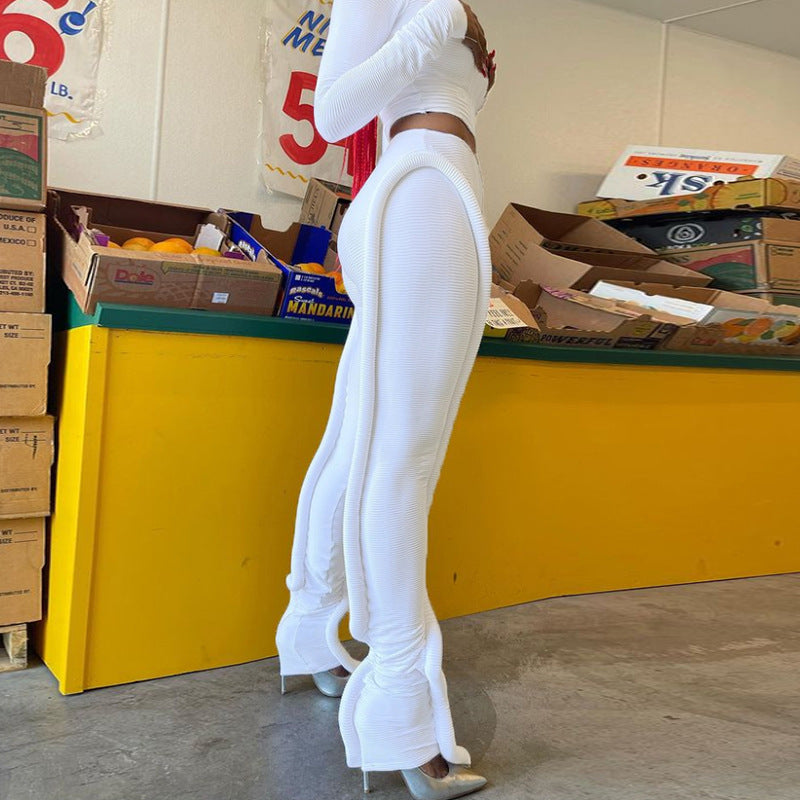 High-waisted Hip-fitting Sports And Leisure Trousers