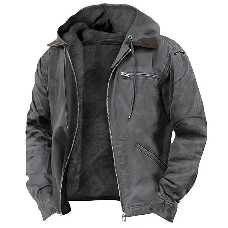 Men's Fleece Lined Zip Pocket Jacket