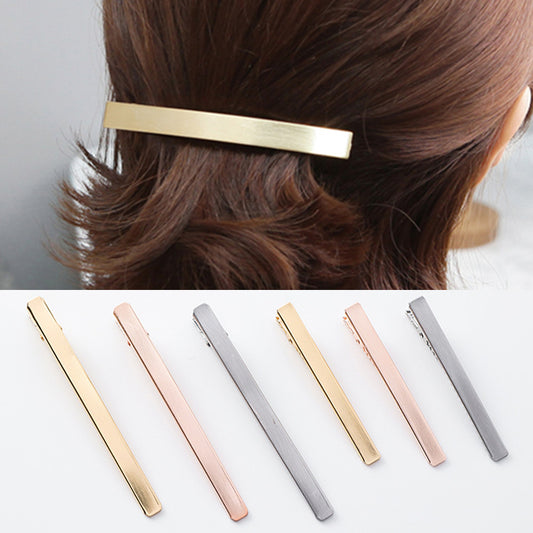 Metal Brushed Simple Word Duckbill Clip Liu Seaside Clip Top Clip