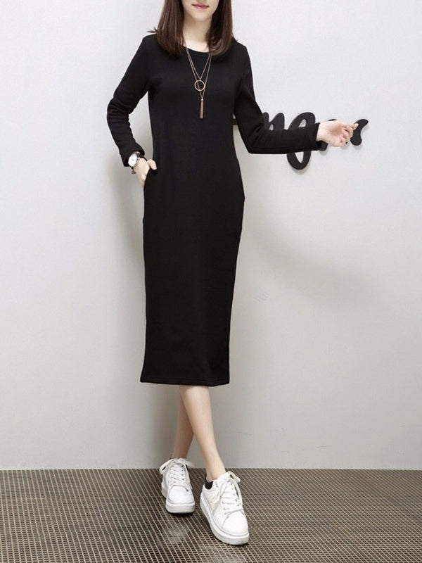 New FallWinter Plus-Size Womens Sweatshirt Dress