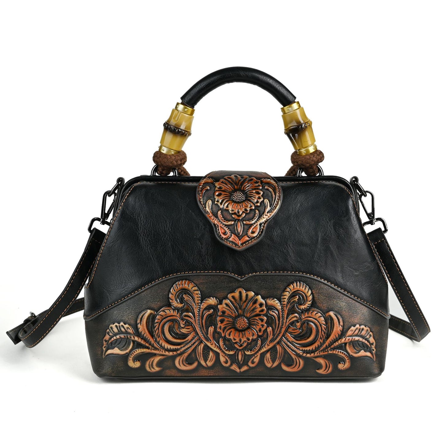 Retropræget Håndfarvet Håndtaske Crossbody Klemme-taske