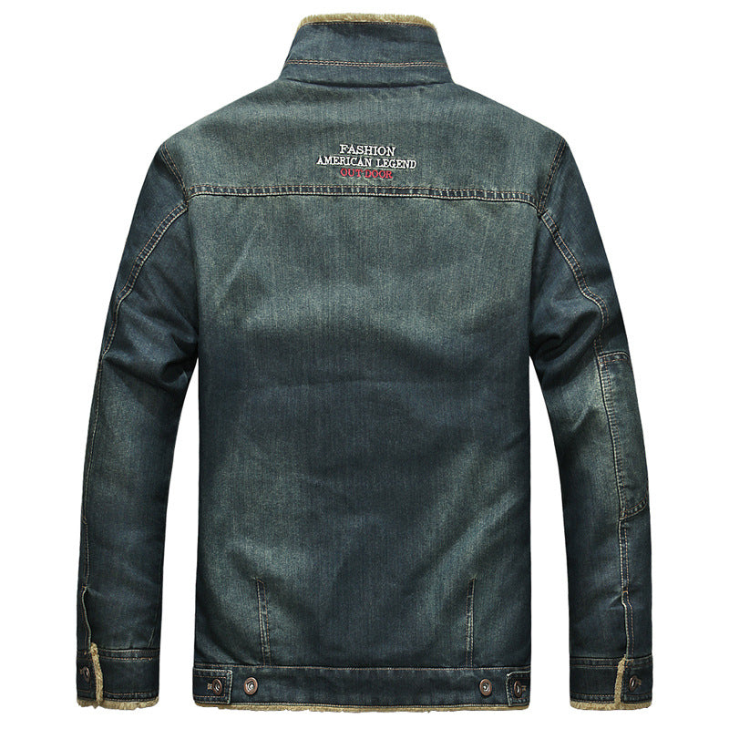 Denim Jacket Men's Denim Jacket Style Plus Size Plus Velvet Coat Cotton Coat