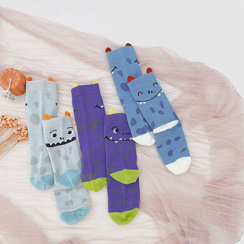 Children's Cotton Socks Cartoon Bear In The Tube Stripe