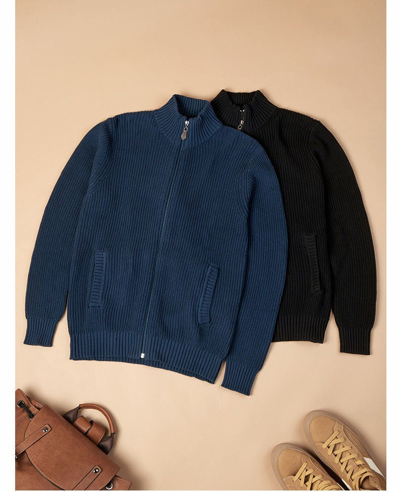 Forår Efterår Herre Cardigan Vinylon Sweaterjakke