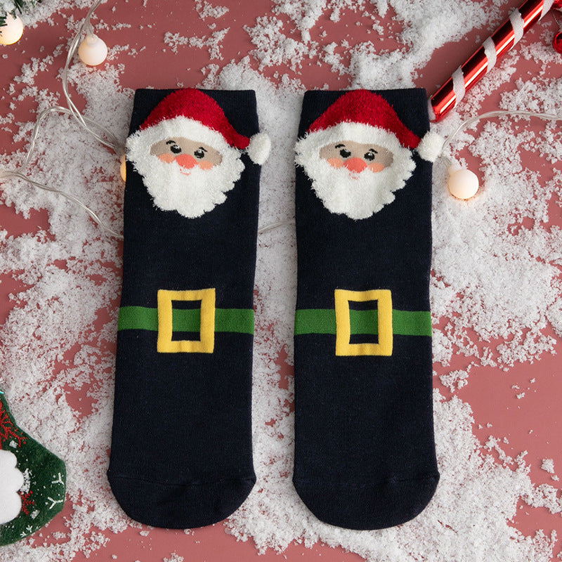 New Christmas Stockings European And American Women's Cotton Straight