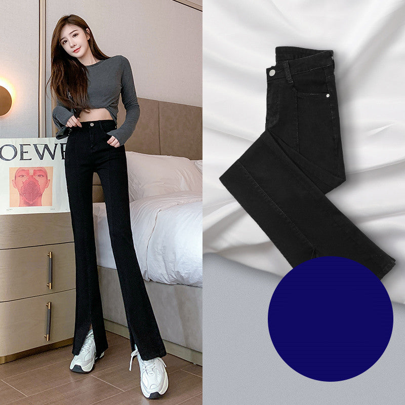 Micro Flared Jeans Women's High-waisted Thin Split Wide-leg Women's Pants