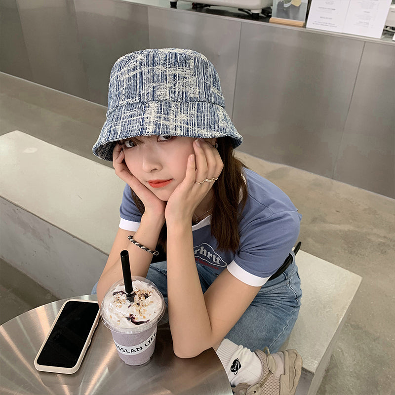 Women's Thin Denim Light Blue Fisherman Hat