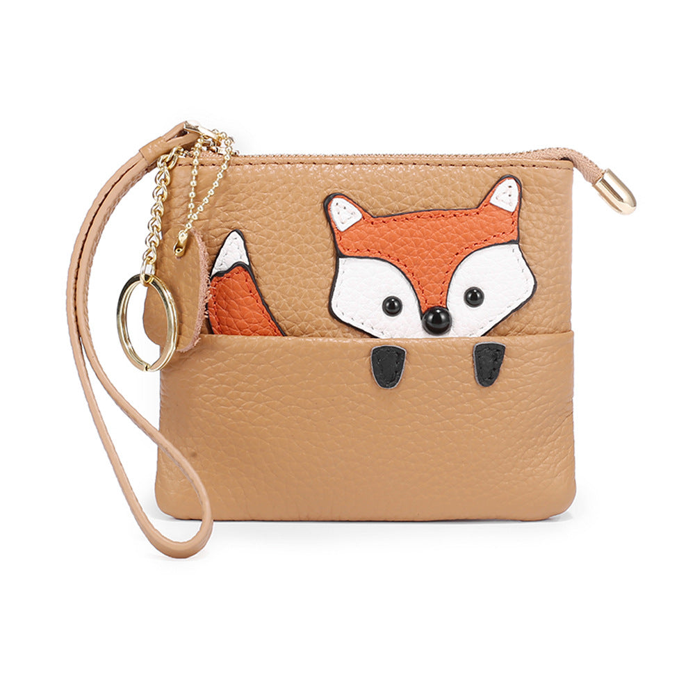 Women's Cute Mini Leather Zipper Small Wallet