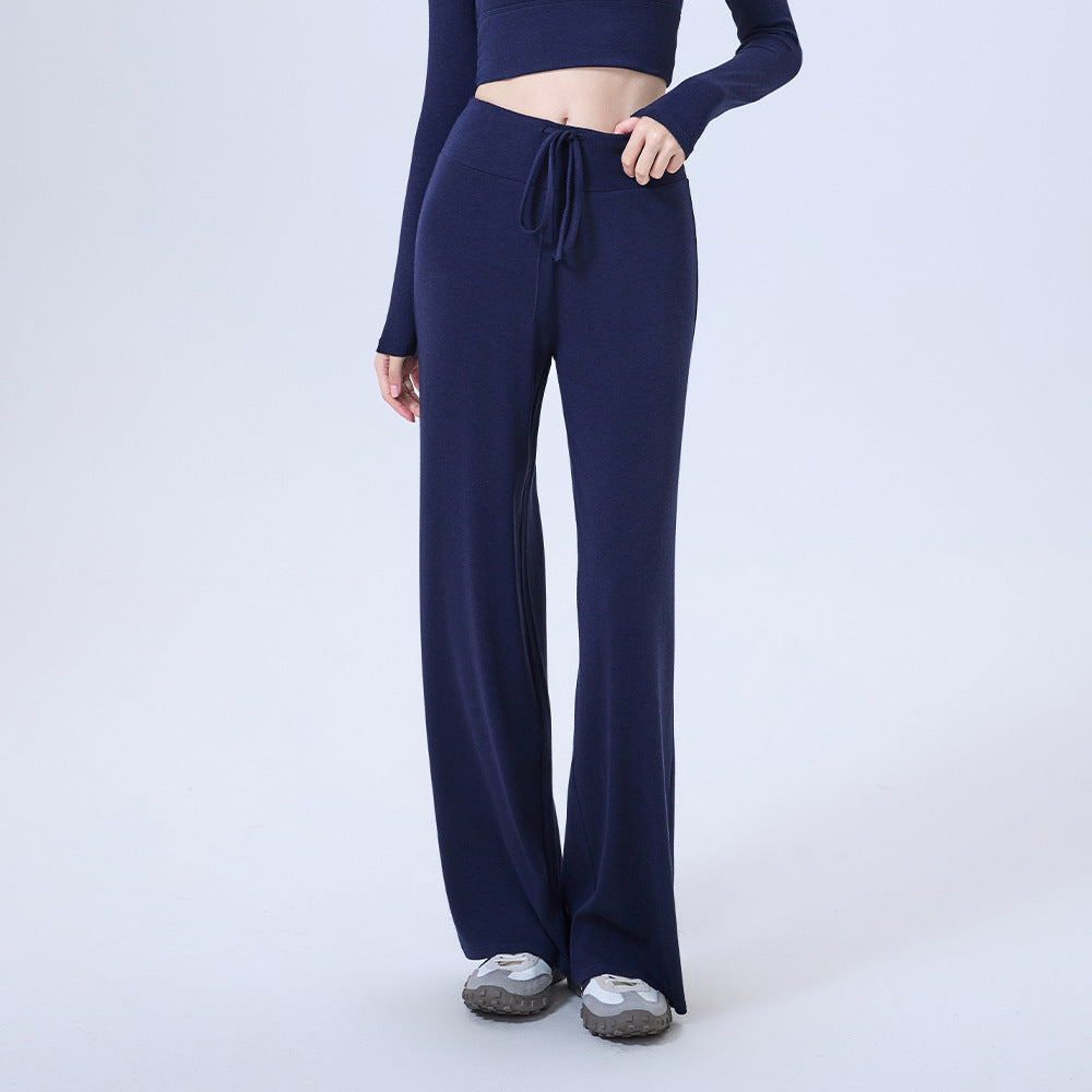 Draping Effect Sports Outdoor Running Yoga Straight-leg Pants