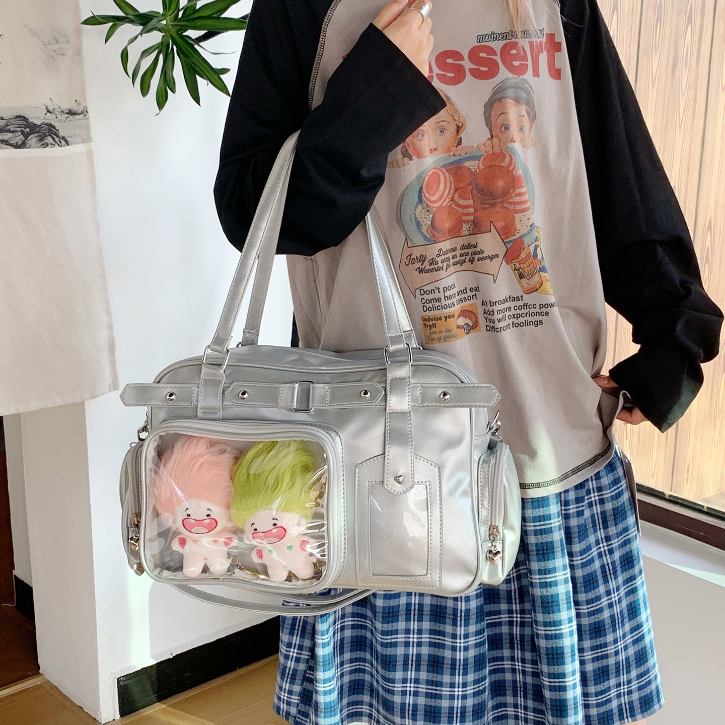 Bow College Style JK Girl Uniform Hand-carrying Bar Pain Doll Bag