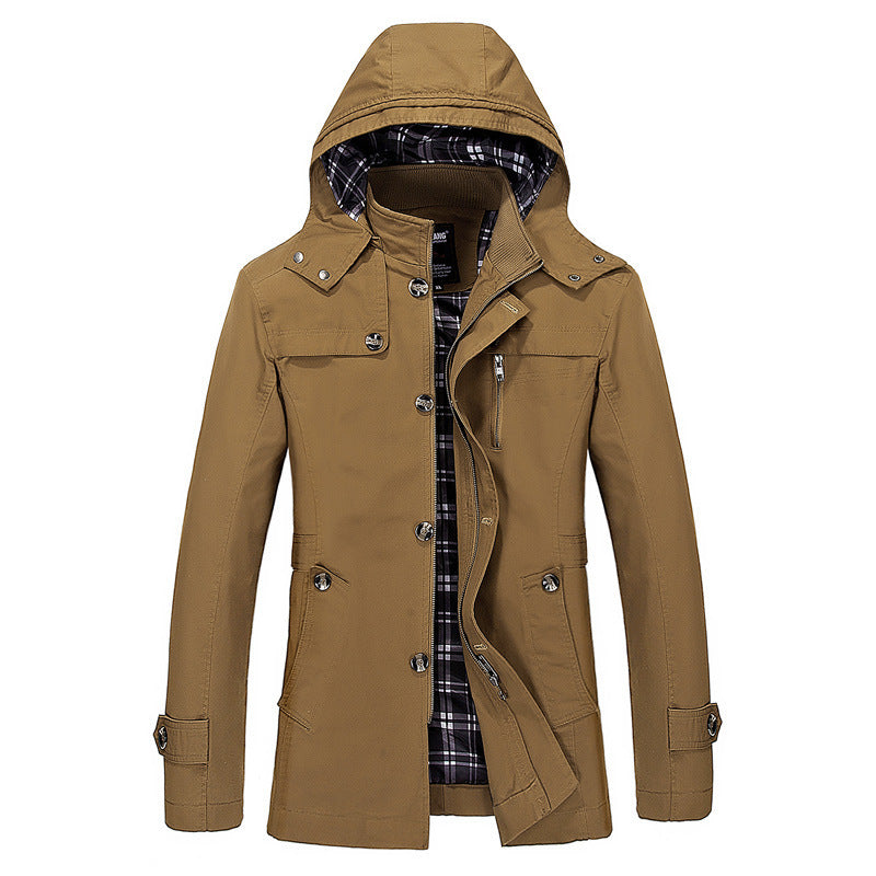 Forår og efterår ny jakke til mænd, trenchcoat