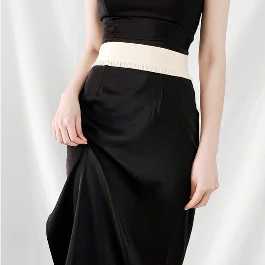 New Belt Women's Style Lace Elastic Belt Waist Seal Fashionable All Match Lady Pure Color Show Thin Decorative Dress