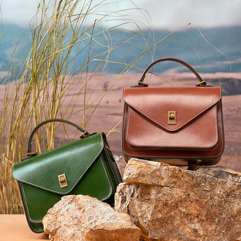 Hand-held Single-shoulder Cross-body Women's Leather Bag