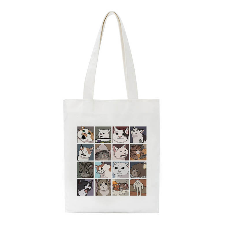 Single Shoulder Bag Cat Painting Handbag Female Cartoon Casual