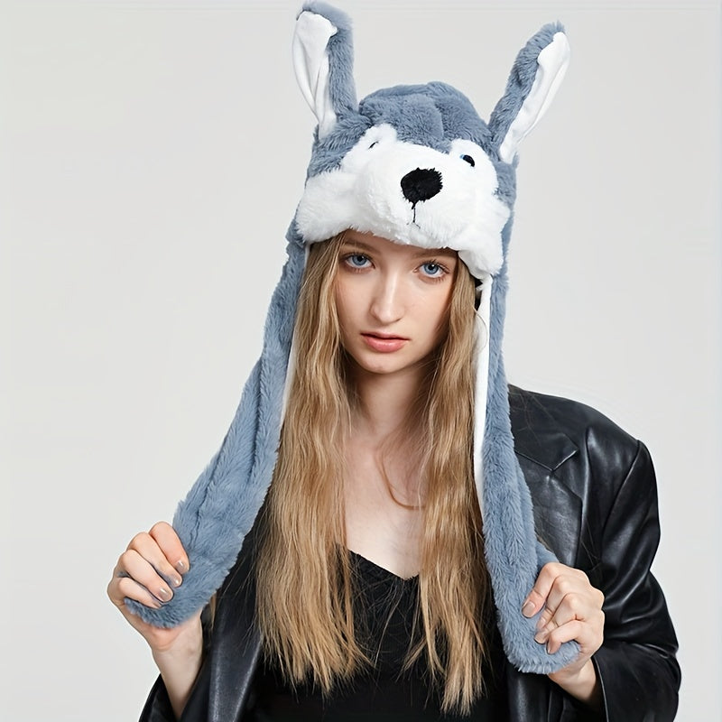 Sød dyr bevægelig ørehat Sød panda hund frø hvalp plys hatte Halloween Cosplay fest øreklaphat til kvinder