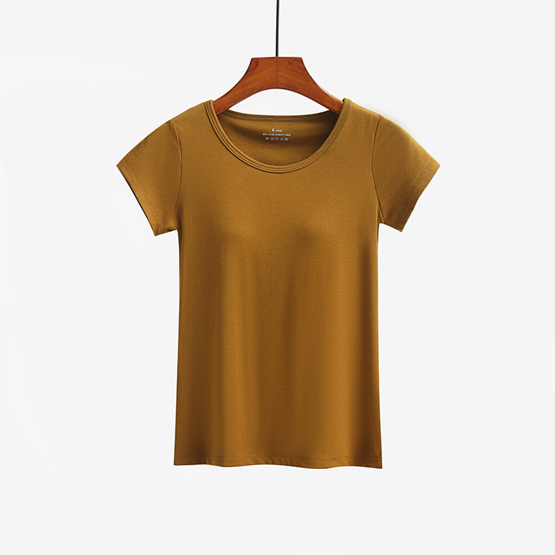 Short-sleeved T-shirt With Chest Pad Bra Home Wear