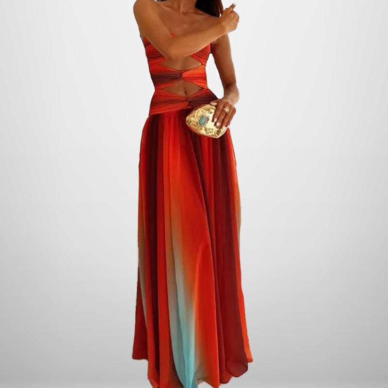Seamless Pleated Sleeveless High Waisted Dress