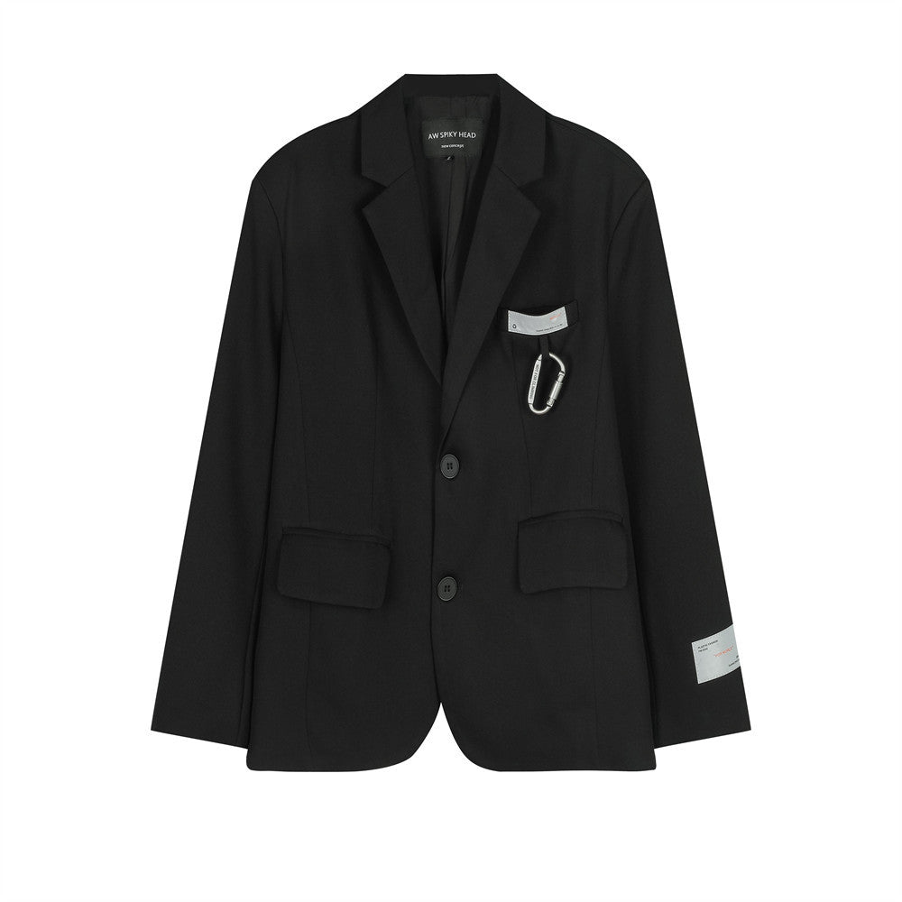 Hanging Buckle Decorative Casual Suit Men