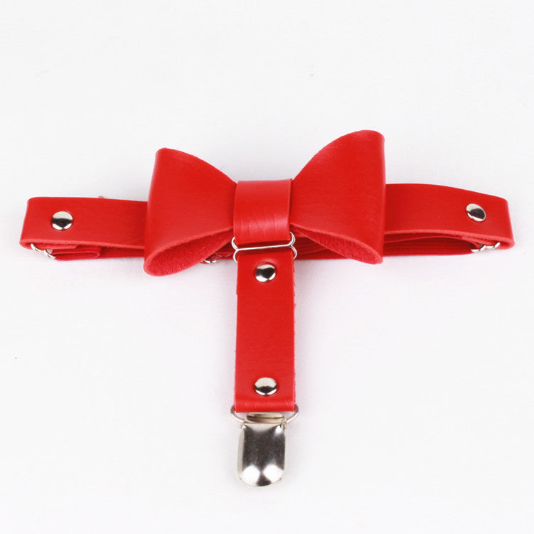 Harajuku Punk Pu Leather Single Bow Leg Chain Jewelry