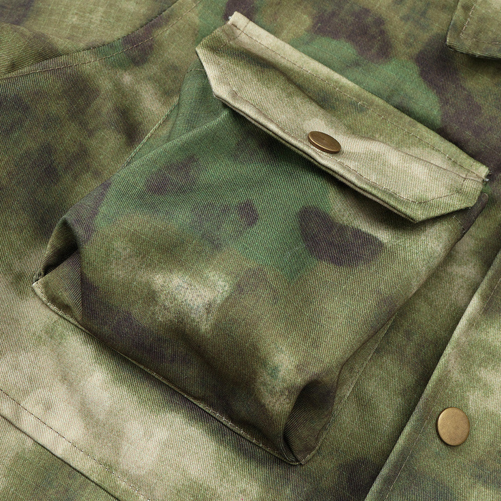 Tactical Camouflage Military Coat Men's European And American Loose Mid-length Jacket