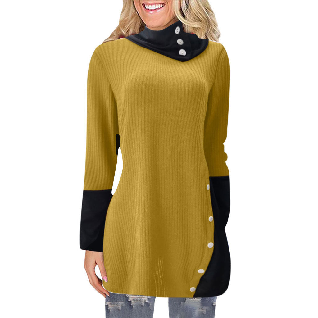 European And American Women's Top New Long Sleeve Irregular Dress