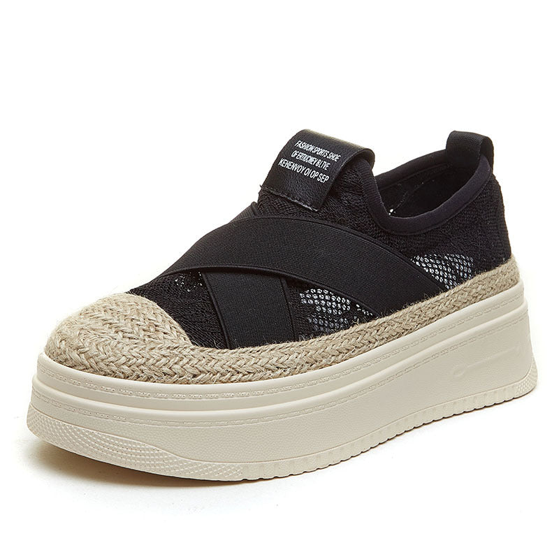 Mesh Platform Slip On Loafer Flat Sole