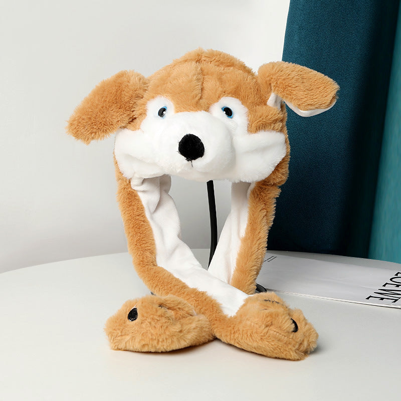 Warm Plush Moving Ear Hat