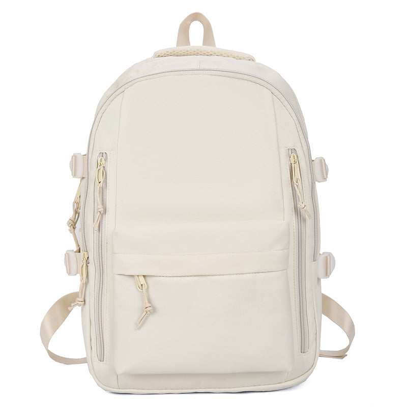 Women's Large Capacity Versatile Solid Color Schoolbag