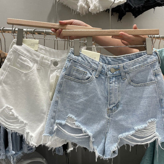 Raw-edge Denim Shorts For Women Popular On Instagram