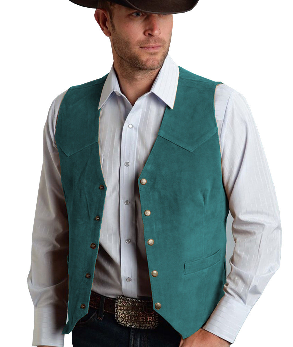 Herresæt Metalknæ Suede Vest