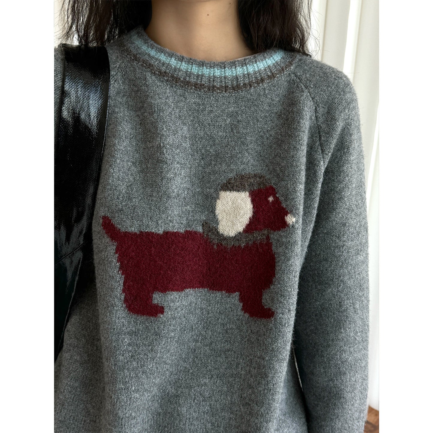 Younger Dog Pattern Wool Sweater