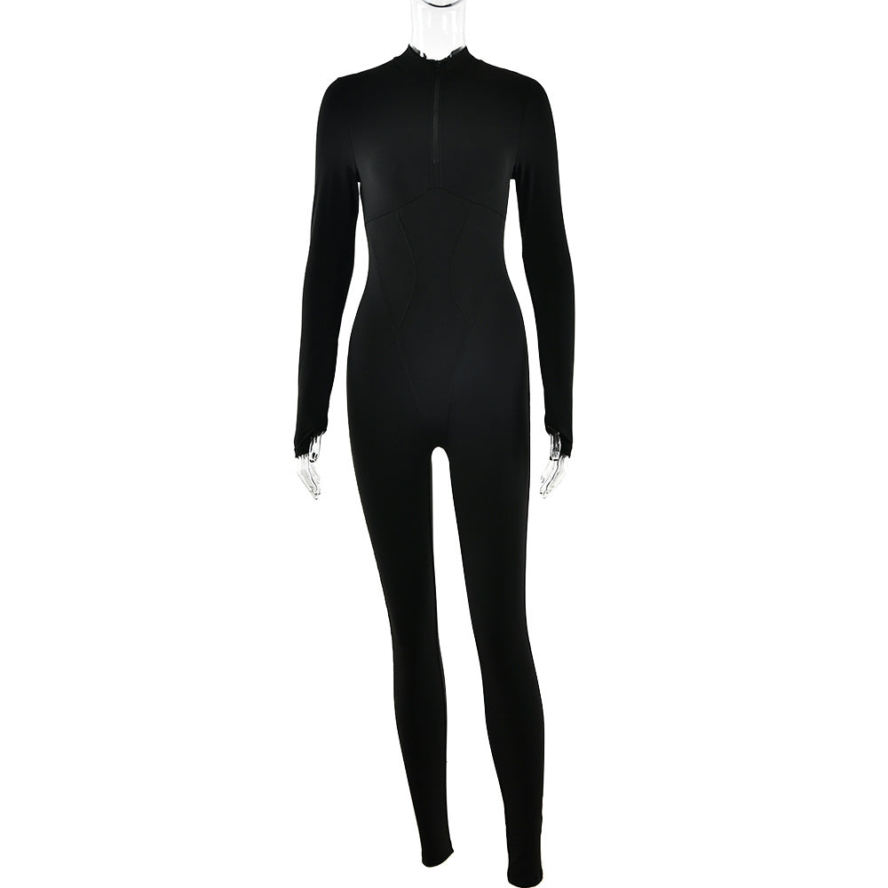 Kvinder Mode Yoga Sport Langærmet Jumpsuit