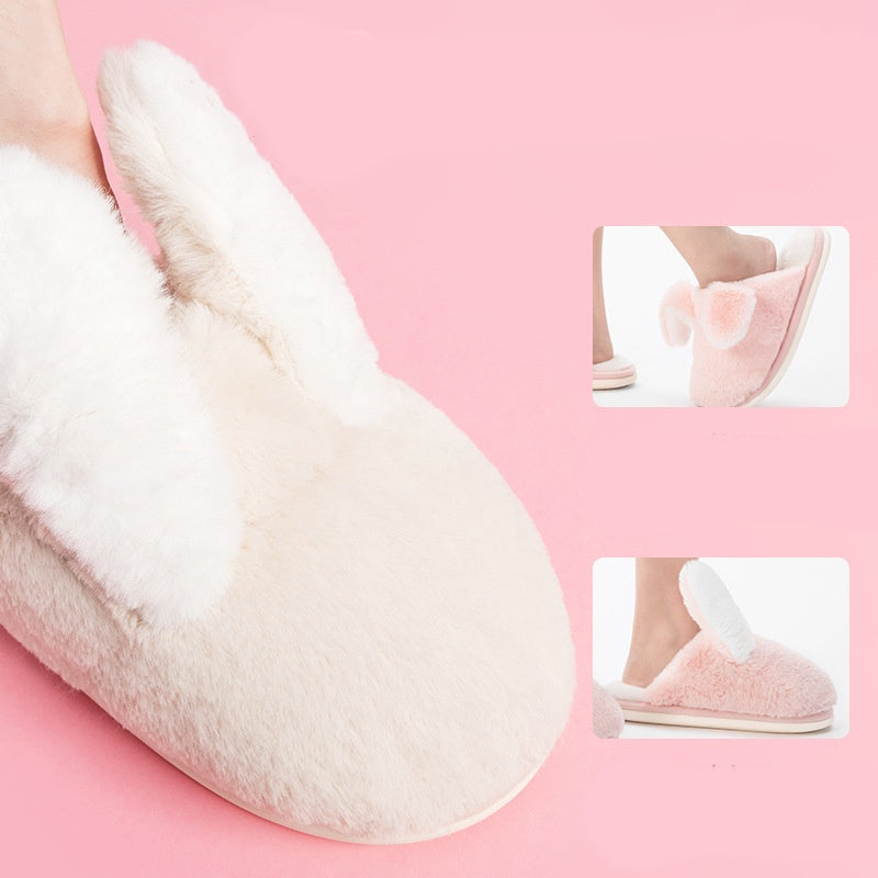 Women's Fashion Plush Rabbit Ears Slippers