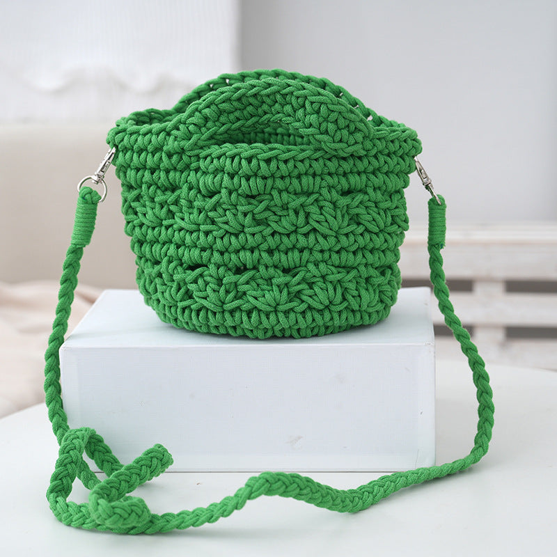 Women's Versatile Cotton Rope Woven Shoulder Bag