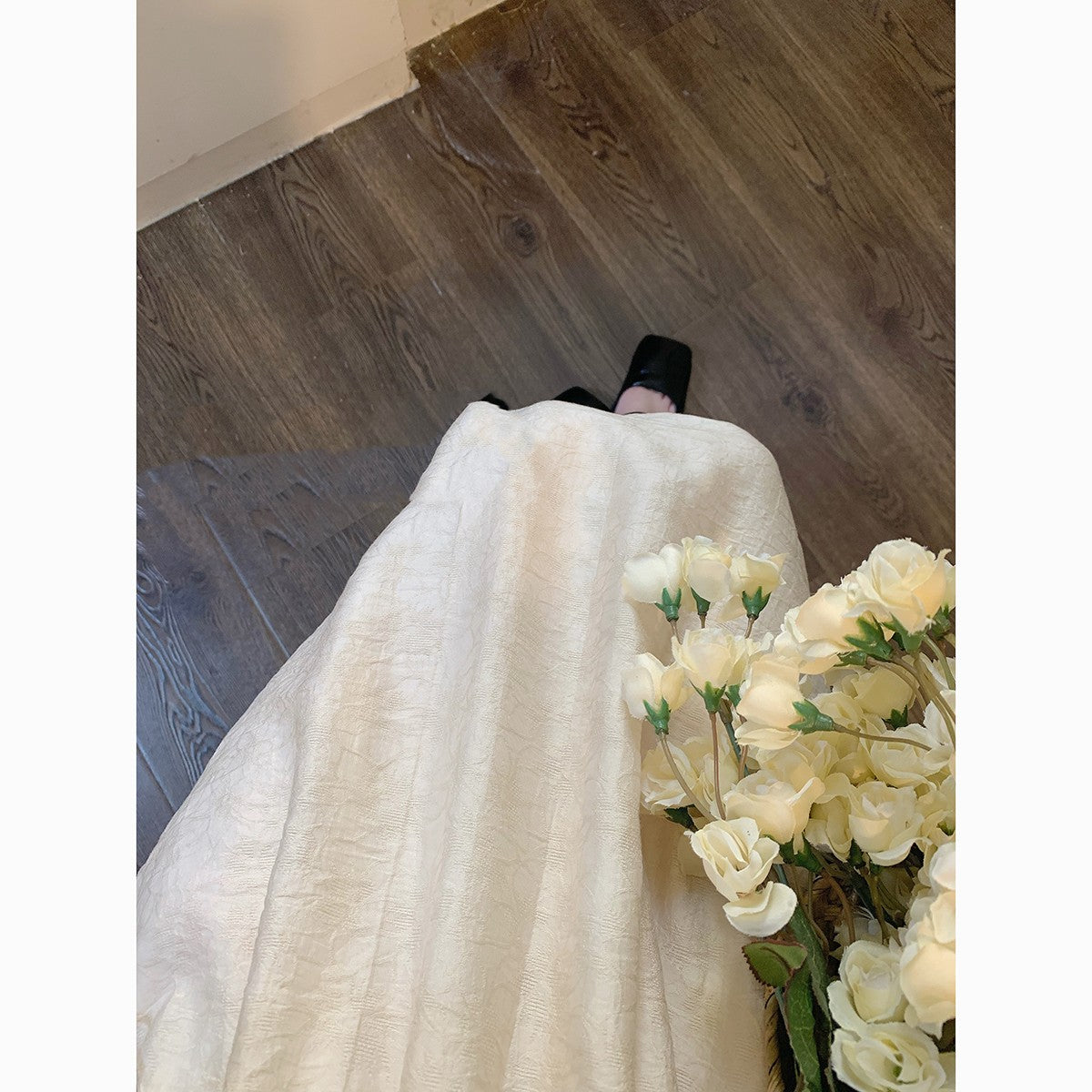 Linen Jacquard Heavy Duty Square Neck Dress