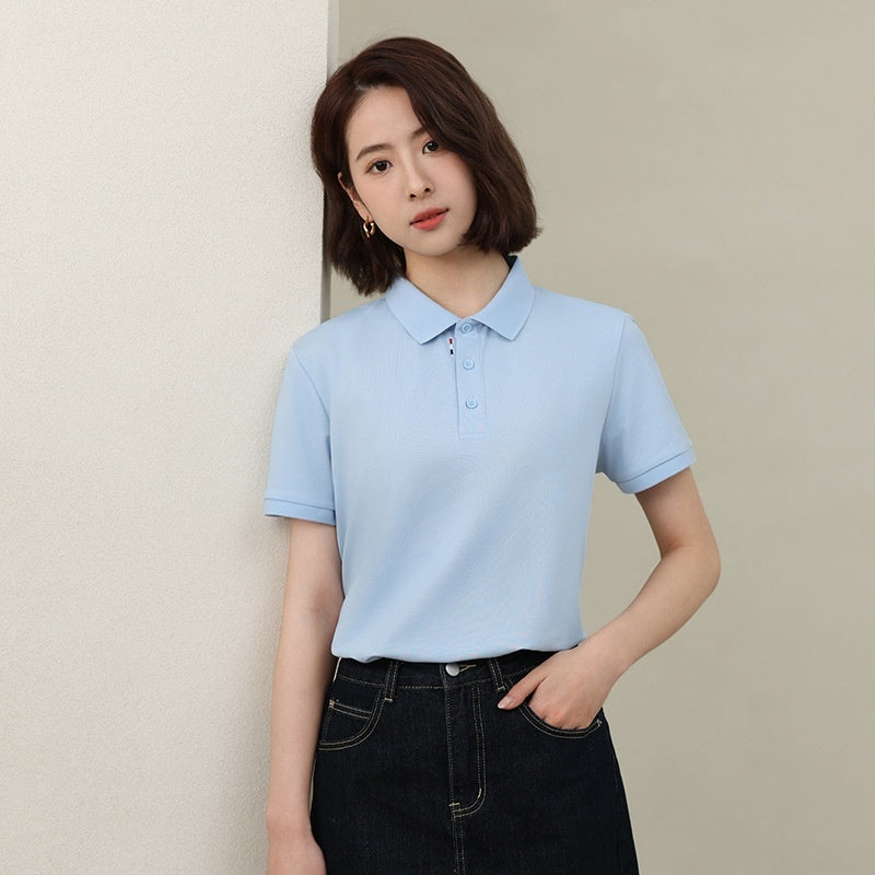 Solid Color Catering Work Clothes Group Ice Silk Polo Shirt