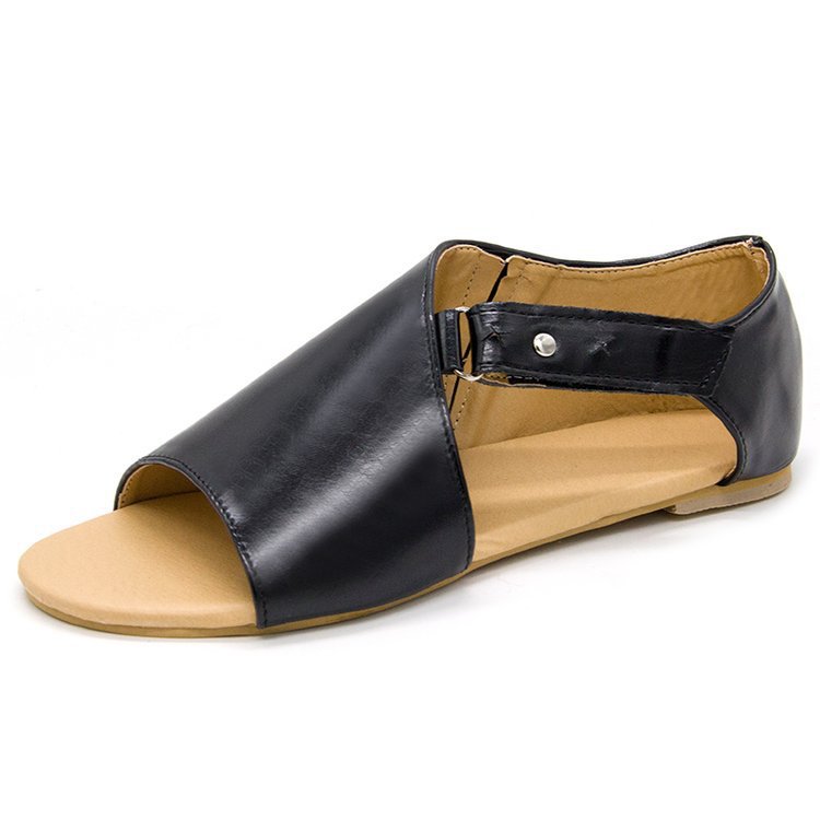 Fish Mouth Low Heel Flat Large Size Sandals