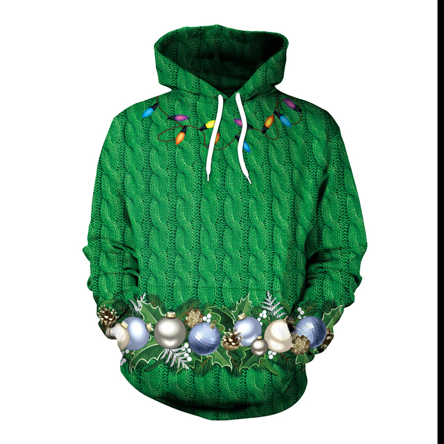 Dame jule løs alsidig hætte sweatshirt med kreativt digitalprint