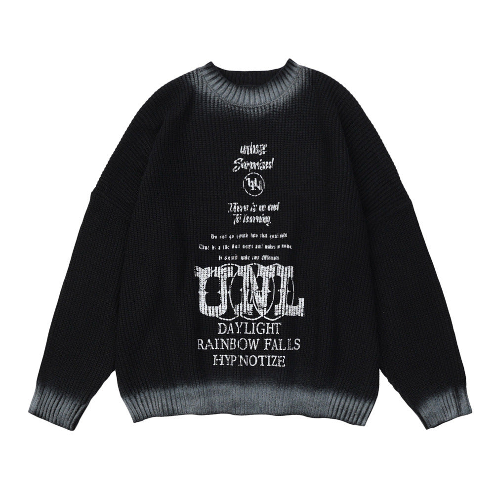 Letter Crew Neck Sweater For Men