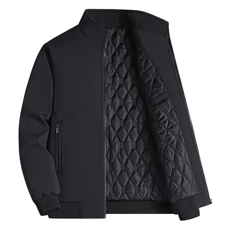 New Middle-aged And Elderly Jacket Men's Coat Cotton Padded Warm Stand Collar Top Clothes Casual Cotton-padded Clothes