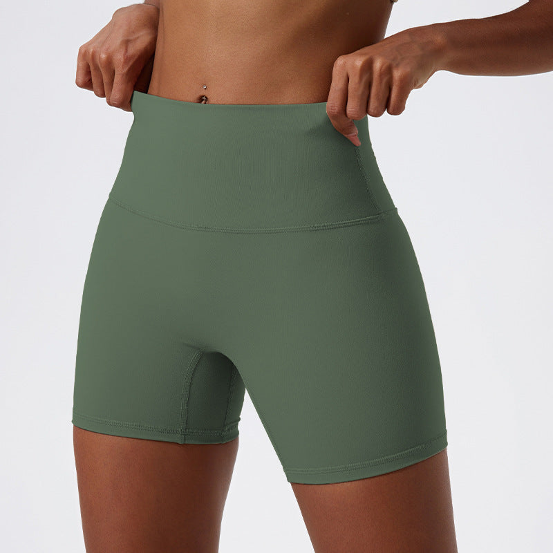 Nude Feel Double-sided Brushed Yoga High Waist Hip Lift Shorts