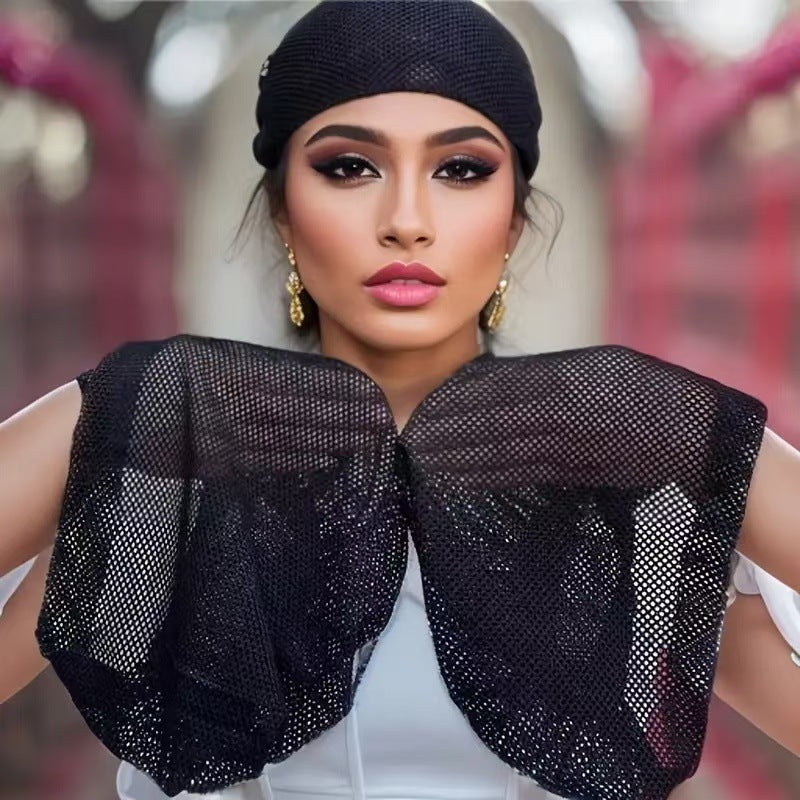 Inner Hijab Cap, Sun Protection Mesh Scarf For Women, Modest Head Wrap Cover For Home & Daily Wear