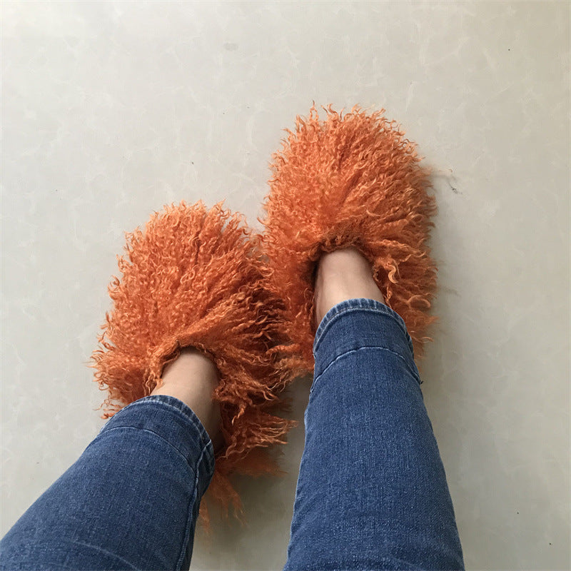 Imitation Tan Sheep Maomao Warm Women's Cotton Slippers Snow Boots