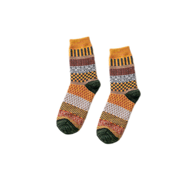 Men's Strip Thick Thread Thickened Mid-calf Wool Socks