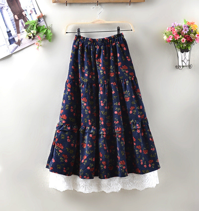 Lace All-match Long Skirt Pettiskirt
