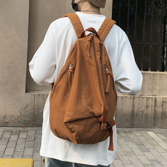 Retro Large Capacity Student Schoolbag For Men