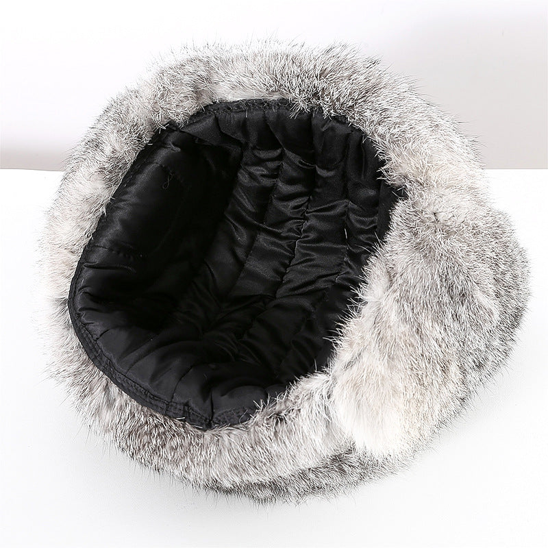 Rabbit Fur Unisex Thickened Warm Ear Protection Cold-proof Outdoor Hat