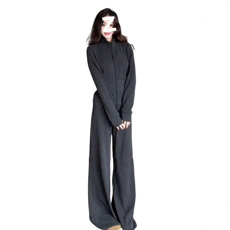 Women's Slimming Hoodie Fashion Wide-leg Pants Two-piece Set