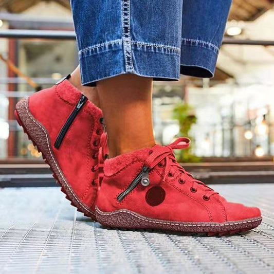 Solid Color Ladies Artificial PU Casual Short Boots